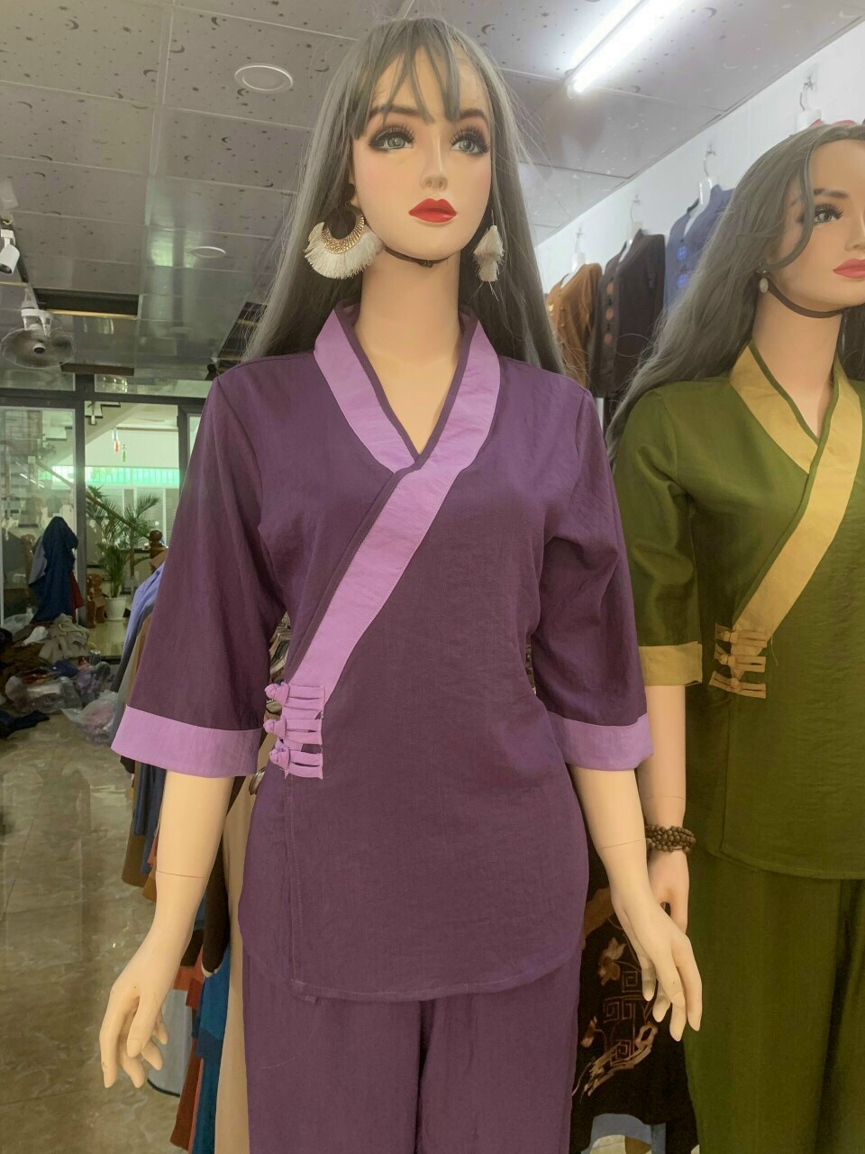 Bộ 3 nút tơ (tím)